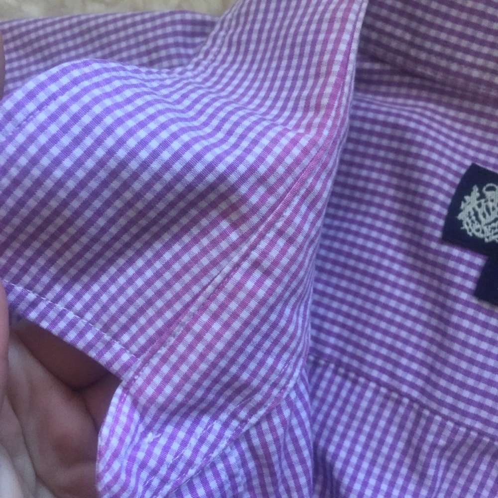 J. Crew Microgingham Collared Button Up Shirt M - image 3